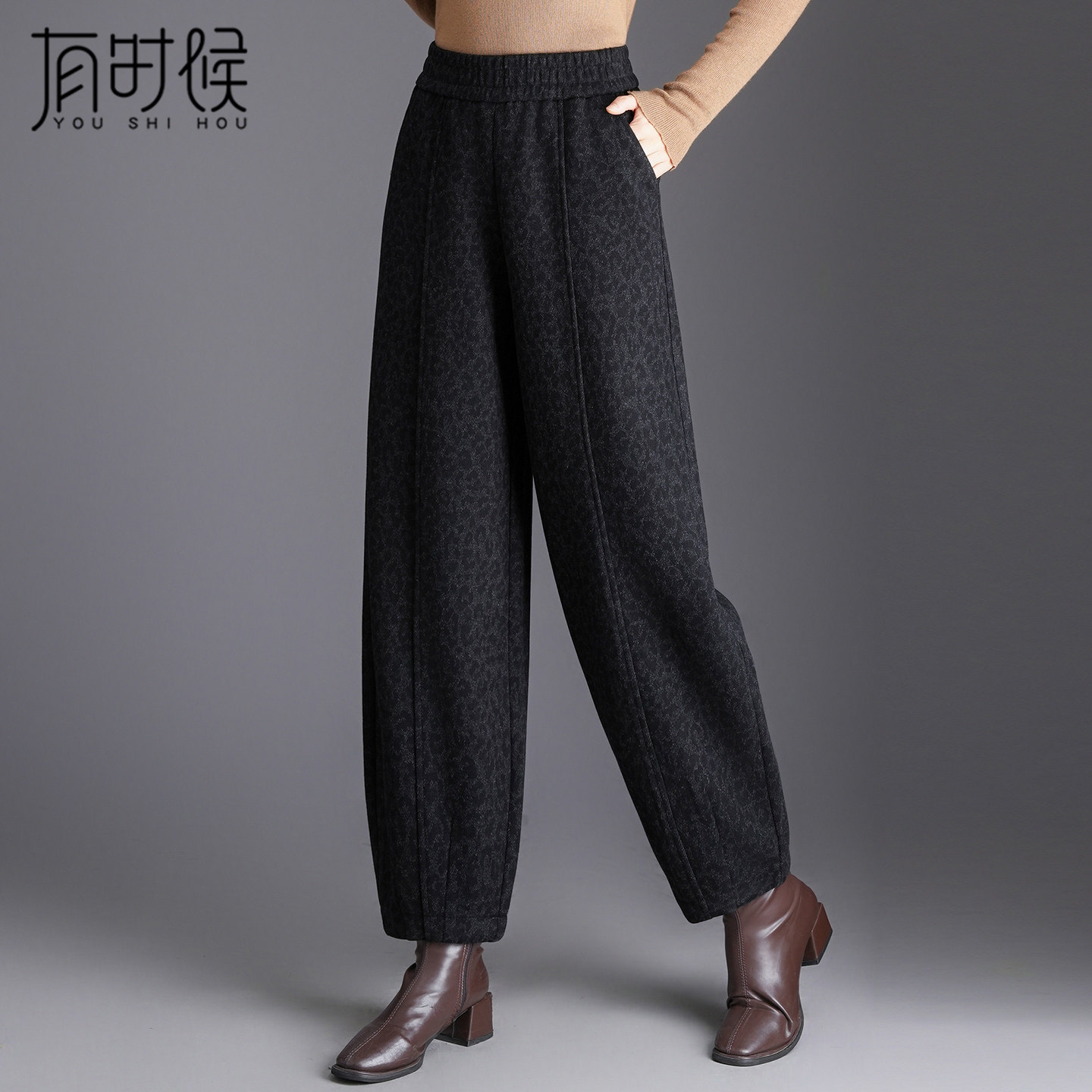 毛呢裤子女秋冬2026新款时尚宽松