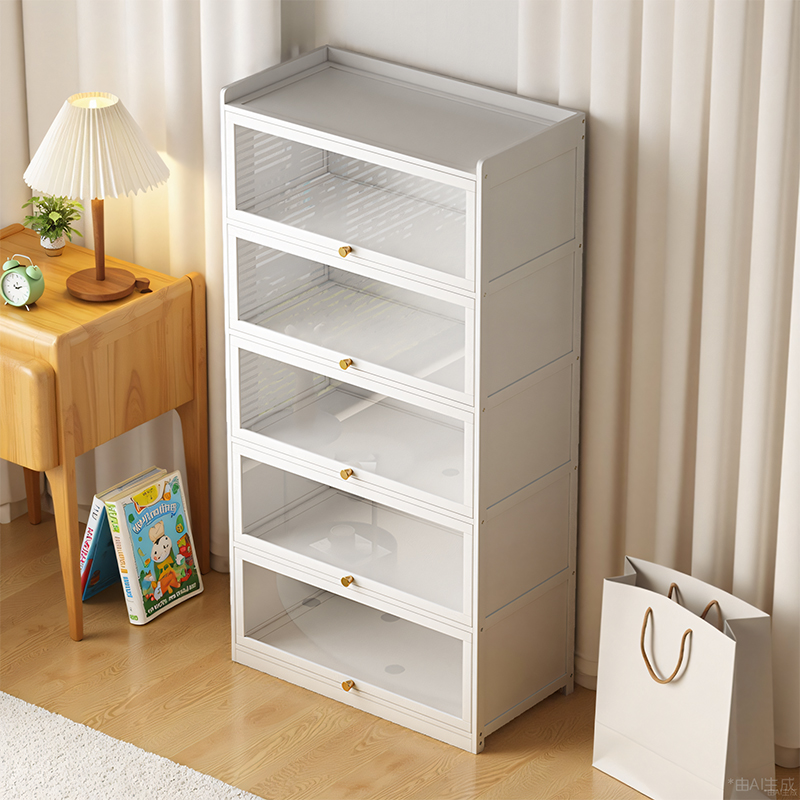 防尘书柜置物柜一体靠墙收纳柜子收纳柜客厅落地家用学生儿童书架