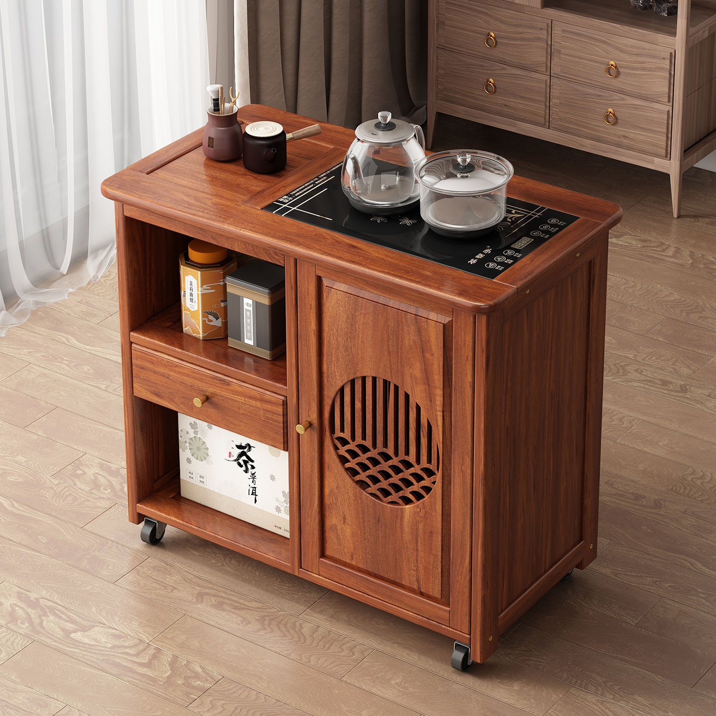 移动茶桌小茶台烧水壶一体家用