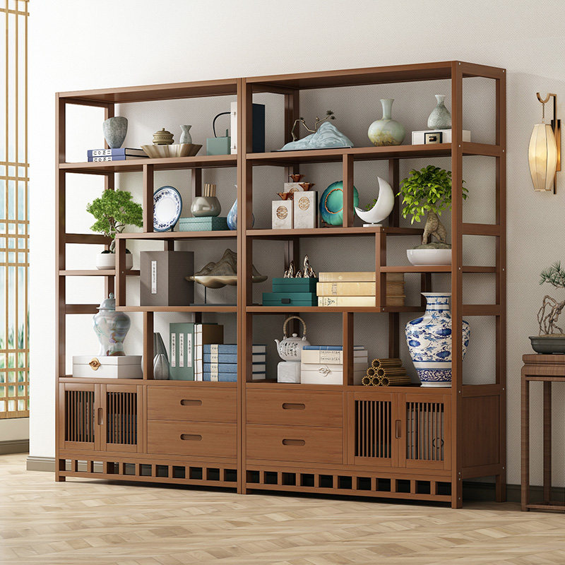 新中式实木博古架多宝阁茶柜置物架子茶叶架展示柜茶室茶具摆件柜,住宅家具,多宝格/博古架,淘宝优惠券,粉丝福利购,淘宝优惠卷