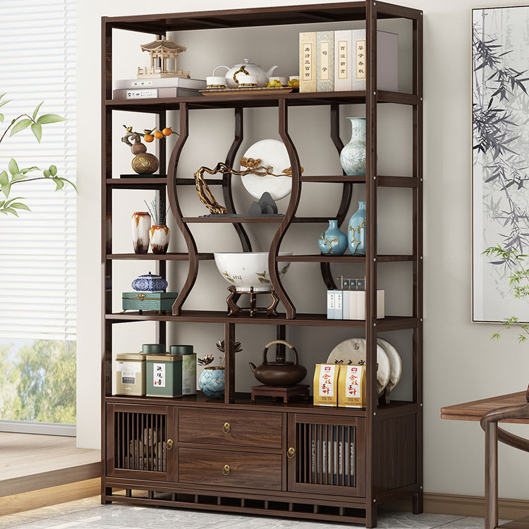 中式竹制多宝阁落地式