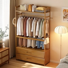 衣帽架落地卧室家用挂衣架简易衣服收纳架2025新款实木挂包置物架