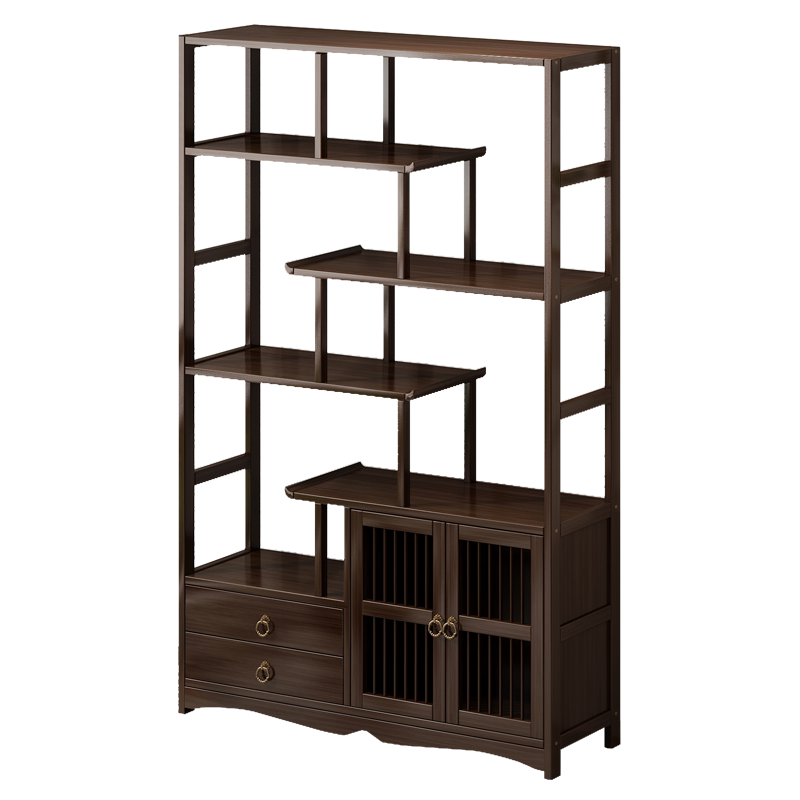 博古架实木中式茶柜置物架茶架子茶叶柜展示柜茶具架紫砂壶收纳架