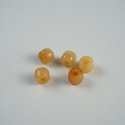 珠圆玉润精工藏式6mm原色莹润牦牛骨珠桶珠小配珠菩提隔珠配饰
