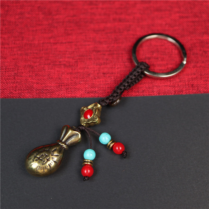 西藏式纯铜不掉色钱袋福禄袋