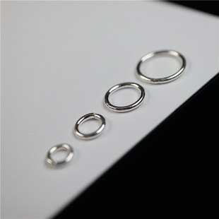 S925纯银圆环扣藏式佛珠配饰配件文玩记数侧挂环卡子闭口环粗1mm