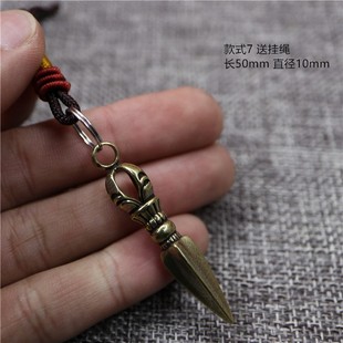 特价西藏式纯铜金刚杵吊坠藏民手工做旧复古降魔杵挂坠特色藏饰品