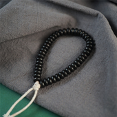 包老西藏藏式 百年老紫檀精品单圈手串小叶紫檀药片形散珠收缩纹