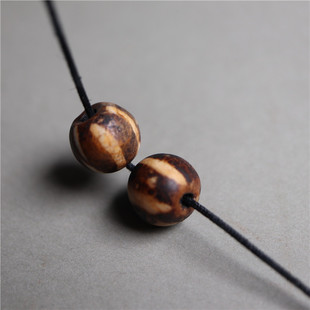 南亚手工木化石邦提克一对配珠六线散珠线珠旁系天珠硅化石