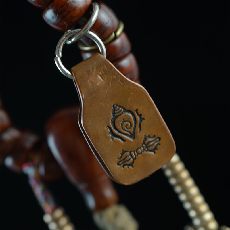 西藏藏式锤碟紫铜双面海螺吊坠文玩卡子配饰配件手串侧挂坠