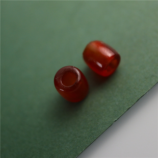 6mm红玛瑙西周玛瑙天然散珠文玩配珠diy隔珠手串饰品配件米珠桶珠