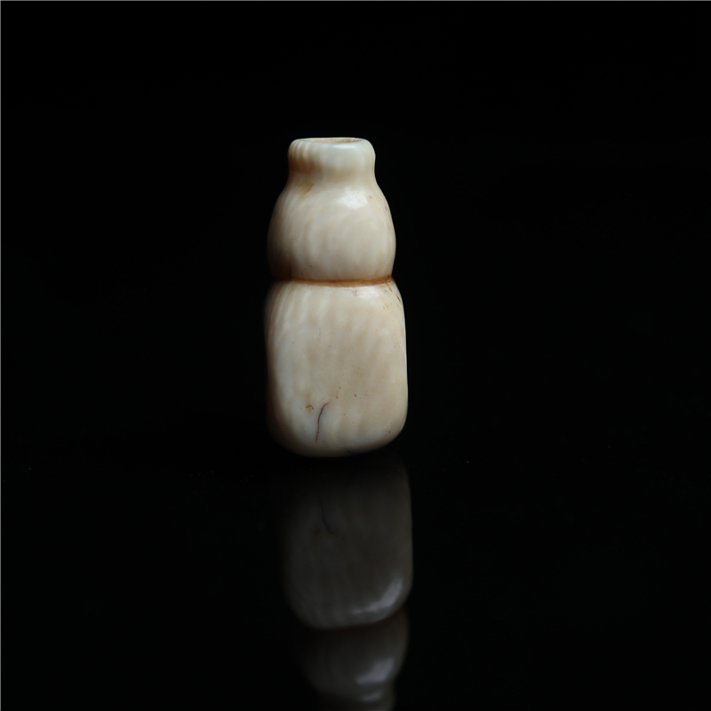 藏式素面猛犸牙雕潜水艇佛头配珠一体三通接头精品文玩散珠配手串