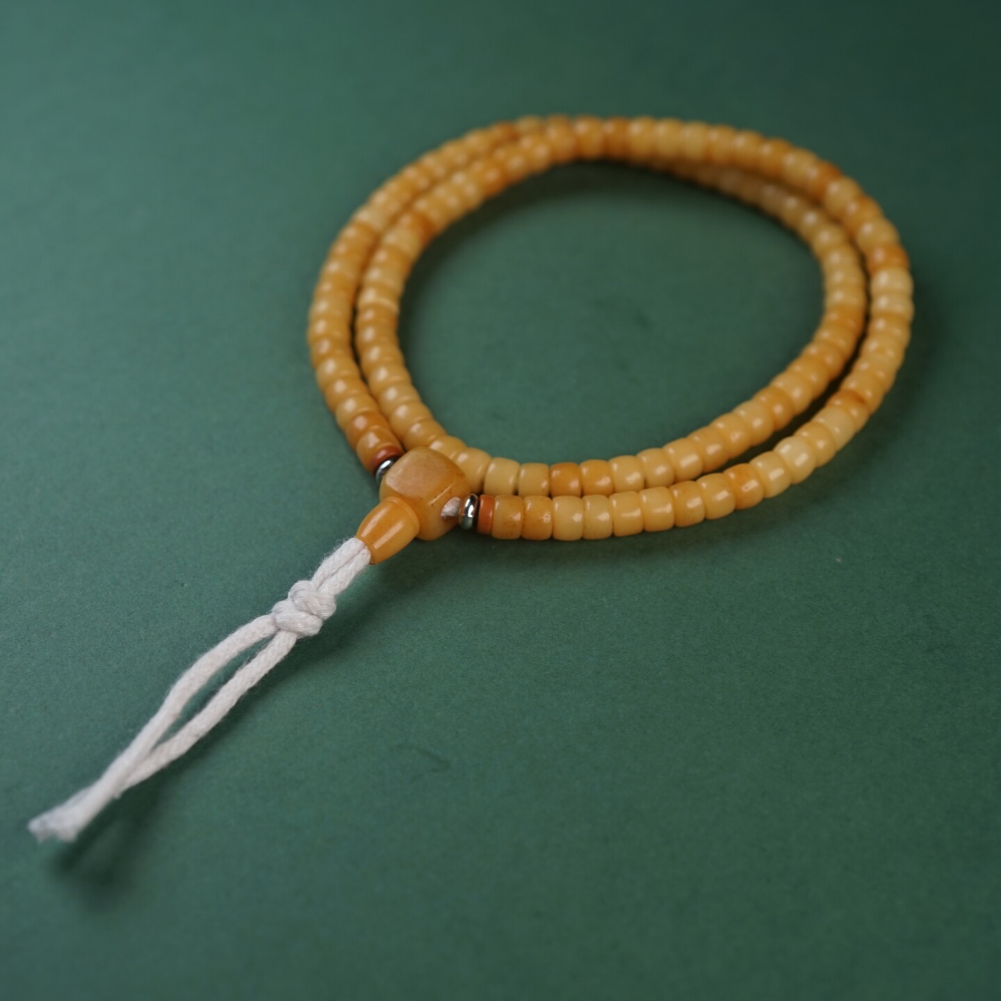 原装7mm天然牦牛骨小桶珠素串108脖挂藏式骨珠项链文玩手串骨串