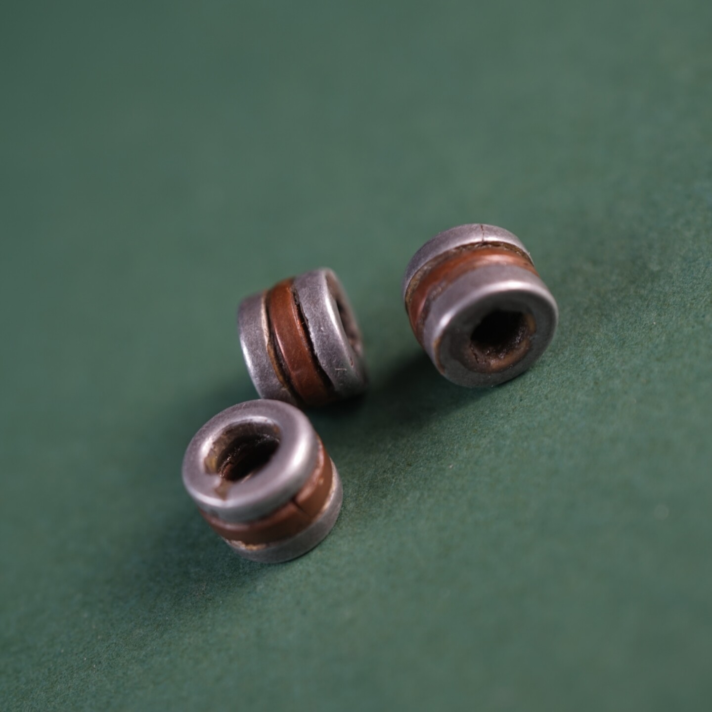 9.5mm西藏民纯手工隔珠铝质嵌紫铜藏式汉堡配珠佛珠菩提腰珠散珠