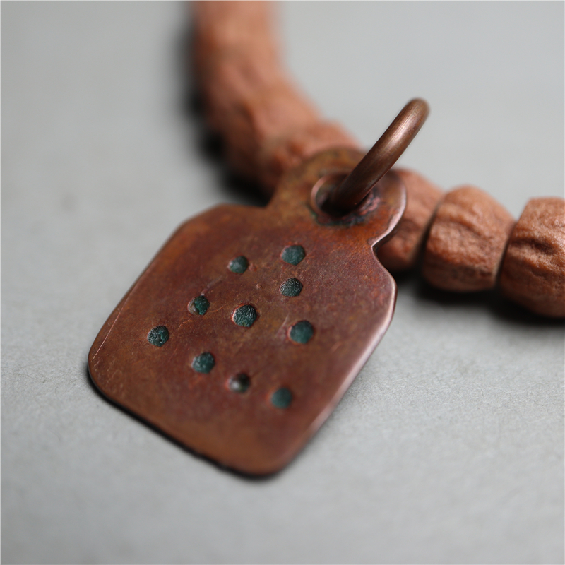 纯手工西藏特色藏式穿珠配饰件纯铜侧挂坠小吊坠搭配卡子咒点牌