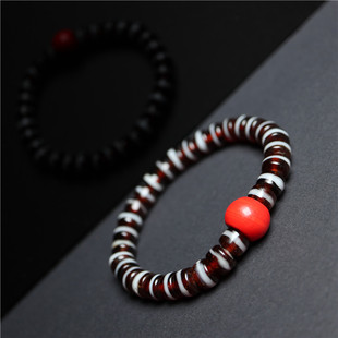 西亚一线药师琉璃珠手串配清代红色搅胎琉璃珠藏式散珠配琉璃手串