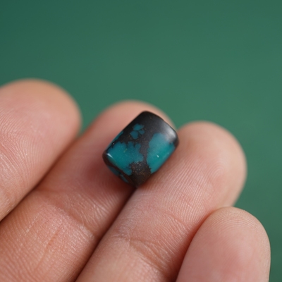 一物一图西藏传小绿松石配件藏式佛珠配饰文玩背云小吊坠隔珠SS47