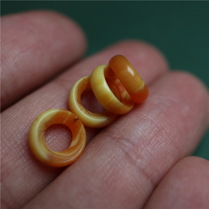 10mm西藏手工合成黄料隔片单颗仿蜜蜡散珠藏式佛珠配饰文玩串隔珠图片