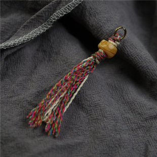 手编藏式文玩吊坠棉麻绳挂西藏佛珠配饰配件散珠记数卡子侧挂流苏