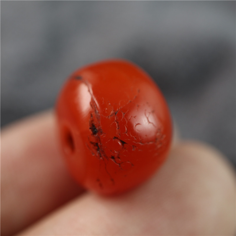 包老15mm西藏传世随身老甘南红玛瑙配珠文玩多宝配手串隔珠散珠
