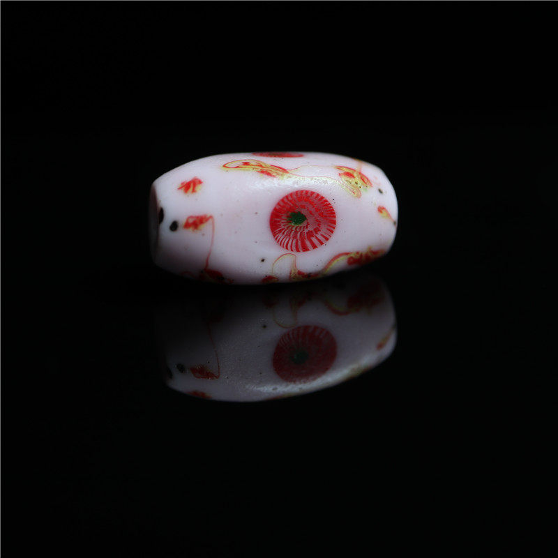 〓包老〓精品少见清代粉色四喜凤眼琉璃桶珠星月菩提手串顶珠腰珠