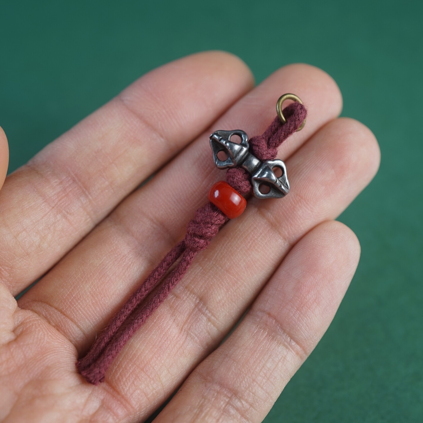 西藏式小元素吊坠文玩铁雕五股杵金刚杵手编侧挂坠配手串菩提配饰