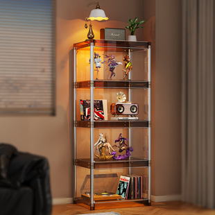 手办展示柜不锈钢高清透明乐高盲盒收纳柜家用玩偶陈列痛柜储物架