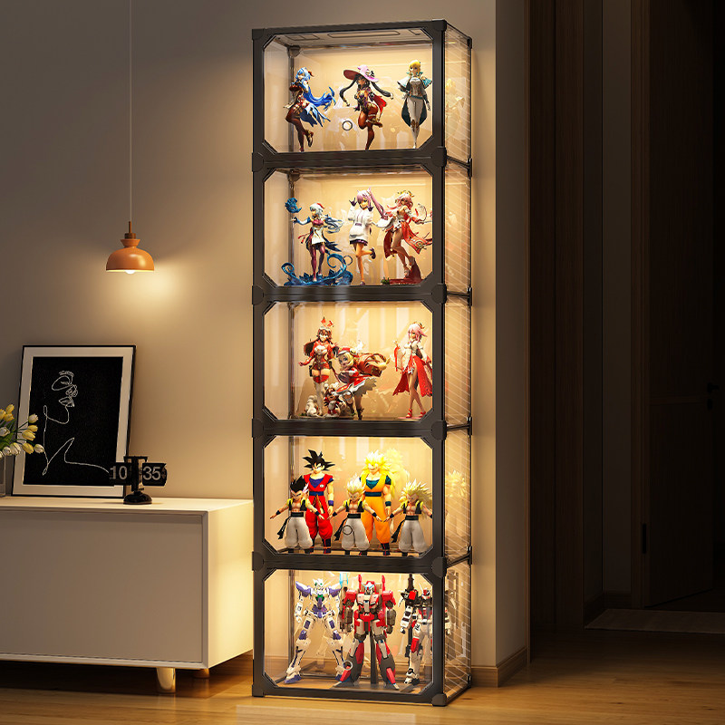 手办展示柜模型盲娃娃盒家用适用乐高透明高达儿童玩具积木展示架