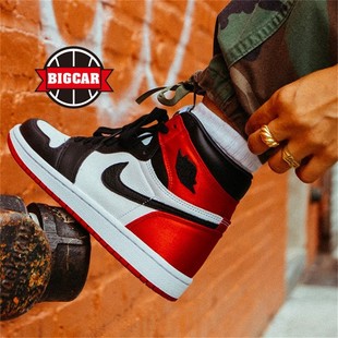 CD0461 红丝绸黑脚趾 BIGCAR球鞋 016 Jordan 篮球鞋 AJ1 Air