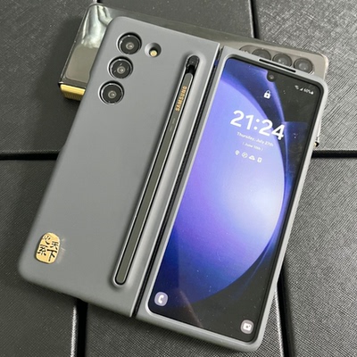 适用于三星ZFold5官方同款纤巧笔防摔W24手机壳Fold4带笔Fold3新款W23防摔W22简约高档ZFold6 w25 ZFold7