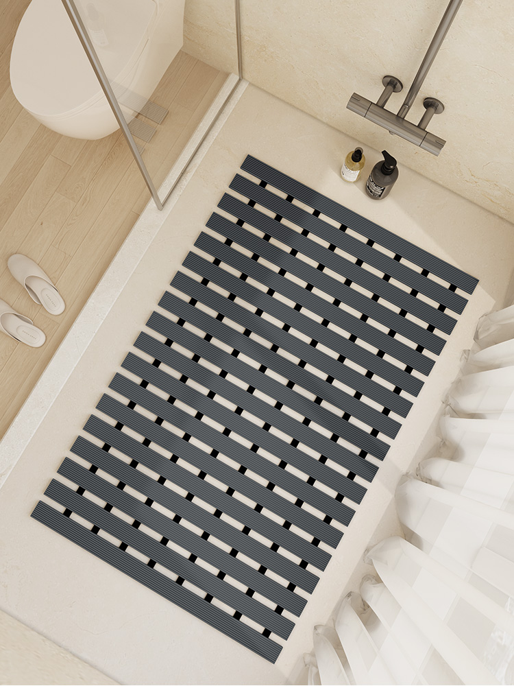 黑色耐脏浴室防滑地垫儿童老人家用防摔防水地毯洗澡沐浴隔水脚垫