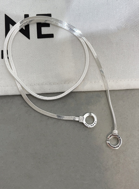 s925纯银四方蛇骨项链