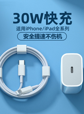 适用于PD30W快充苹果14充电器头13ProMax数据线iPhone12min充电线