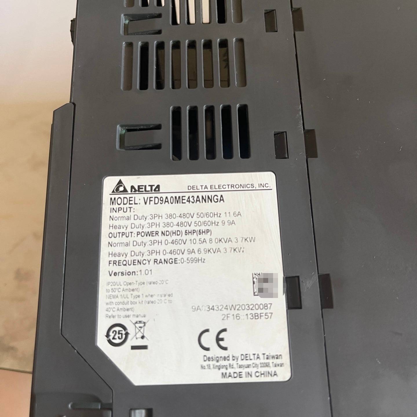 议价-台达变频器 VFD9A0ME43ANNA 拆机 实物图