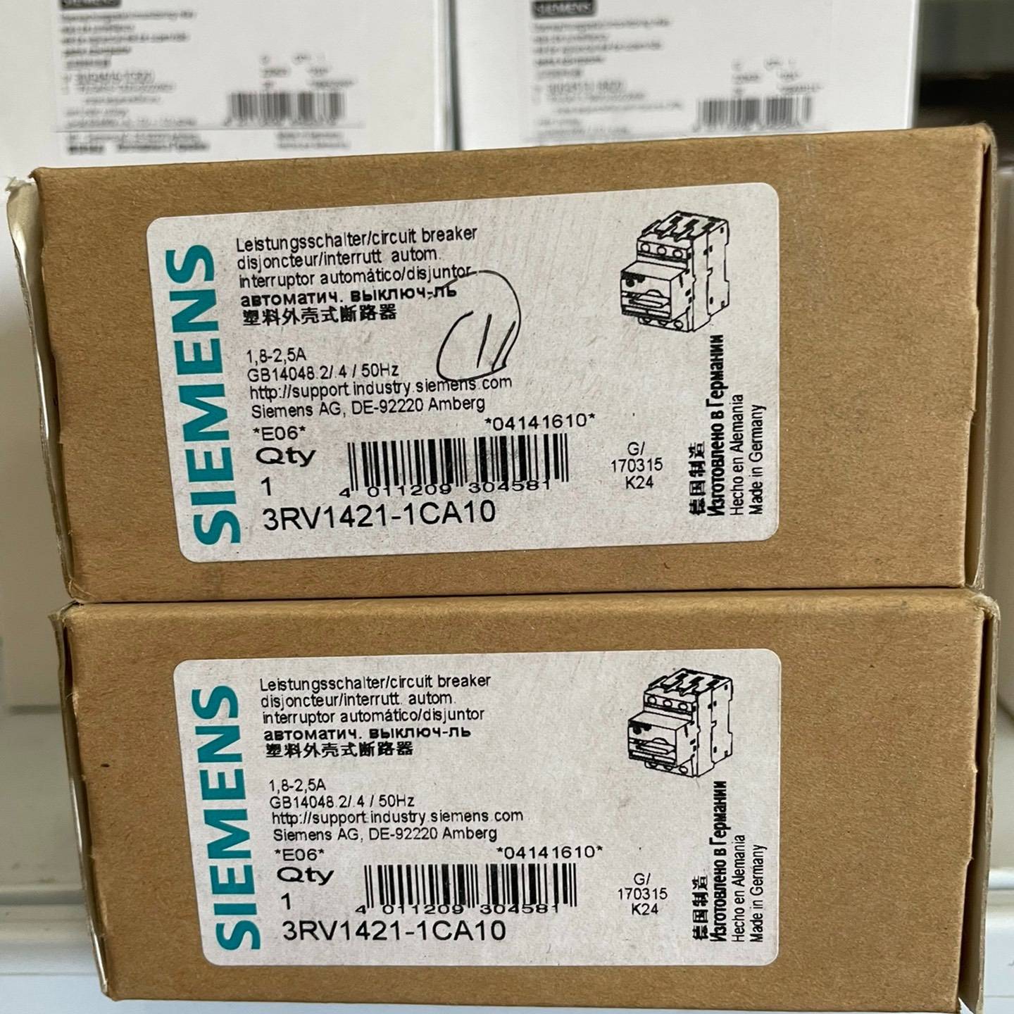 议价-3RV1421-1CA10  断路器，结构尺寸 S0 用于变