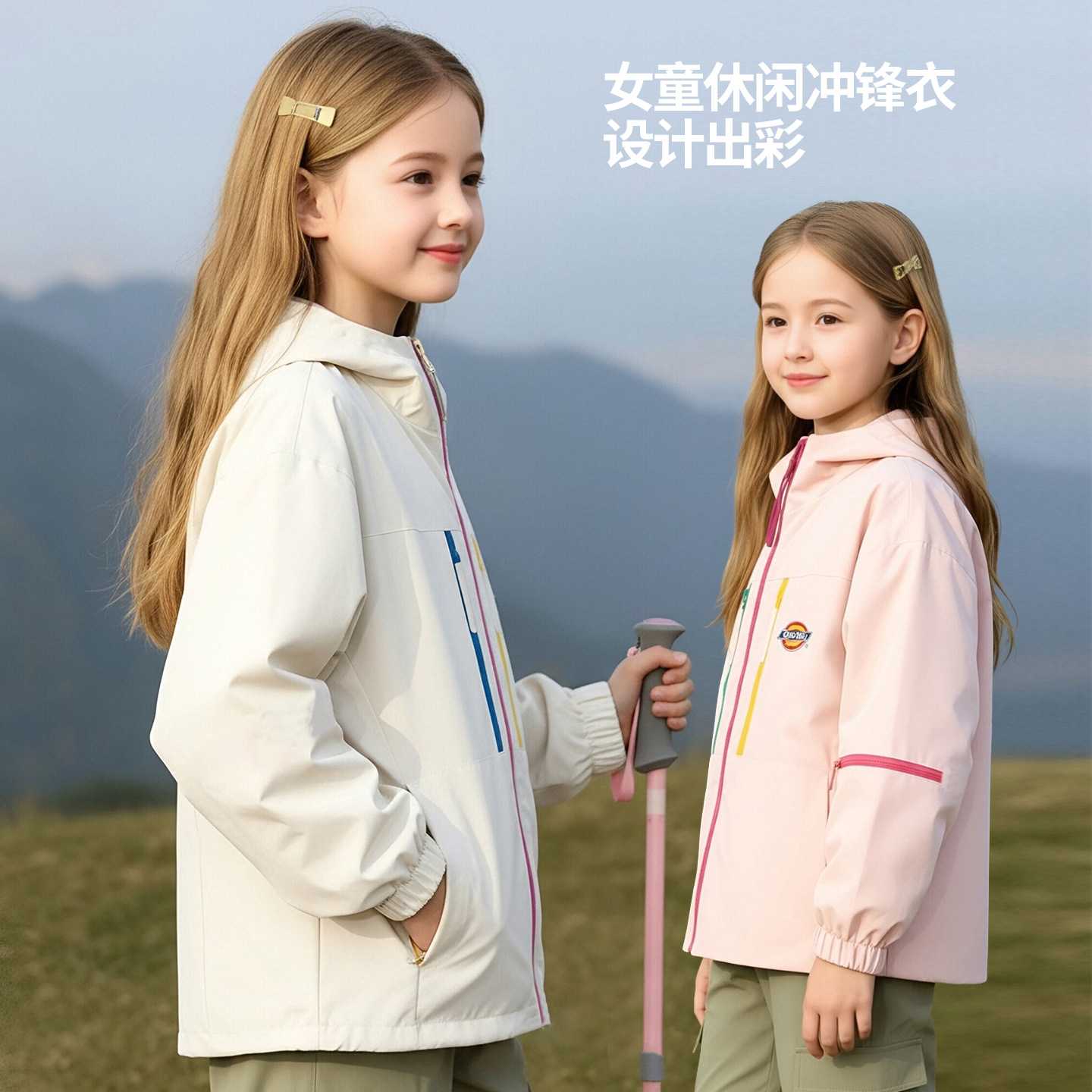 女童外套秋新款冲锋衣2026今年流行爆款儿童春秋季中大童女款衣服图片