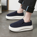 男女春夏吸汗亞麻底老北京布鞋 踩屎感一腳蹬 增高厚底防滑百搭單鞋