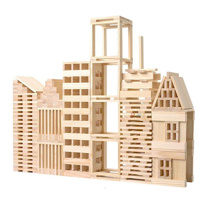 幼儿园彩色卡普乐积木2100件500榉木松木卡普乐2.0百变型大小套装