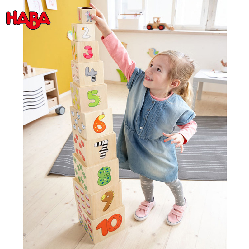 威莉数字堆叠塔 德国HABA 幼儿启蒙儿童玩具幼儿园堆叠叠叠乐积木
