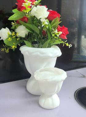 塑料北欧抽象艺术仿陶瓷玄关花插桌面装饰客厅摆件插花花瓶花盆