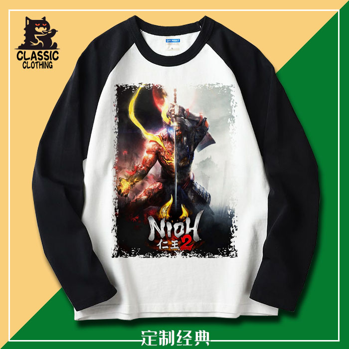 仁王2 Nioh2 木下藤吉郎服部半藏 长袖T恤男女棉春秋潮流宽松简约
