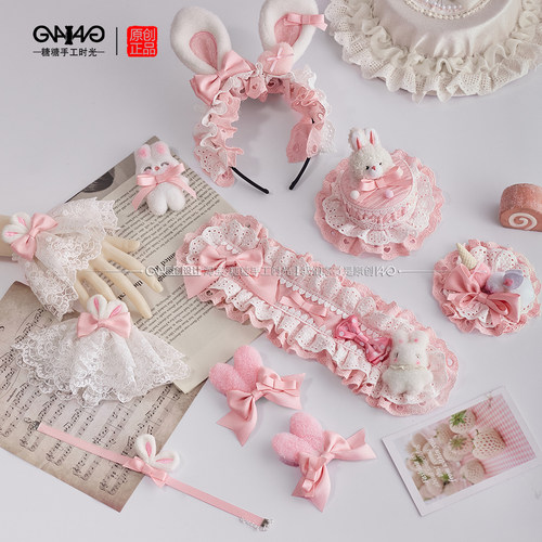 蝴蝶结小兔手作小物发夹发饰