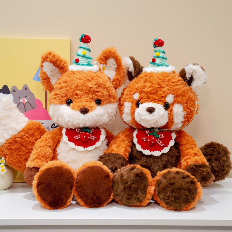 圣诞跑跑狐狸玩偶毛绒小熊猫