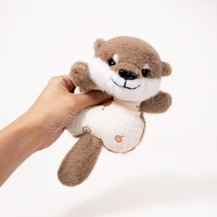 可爱水獭豆袋安抚玩偶毛绒玩具治愈捏捏水獭公仔可爱豆包挂件包包