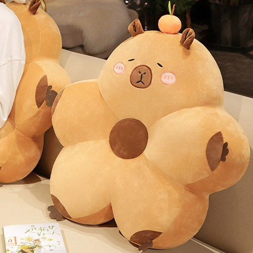 卡皮巴拉公仔护腰靠垫水豚玩偶沙