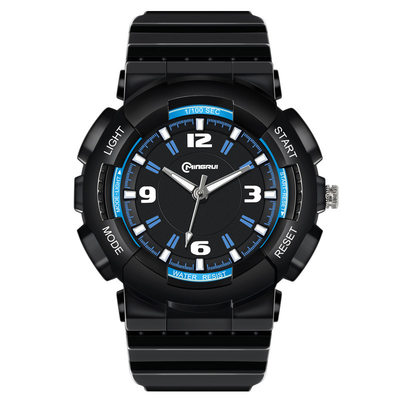 时尚休闲防水运动石英表学生果冻电子表男孩女童走针式大表盘手表