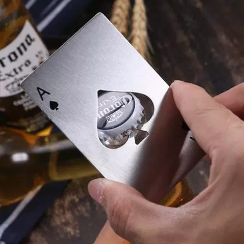 Креативная открывашка из нержавеющей стали, металлические игральные карты, отвертка для домашнего использования