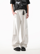 子男高街阔腿宽松cleanfit直筒长裤 ANGLE美式 白色弯刀休闲裤 FDR