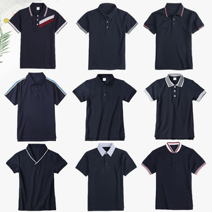 男童POLO衫短袖藏青色儿童女长袖夏季薄款T恤中小学生校服短袖丅