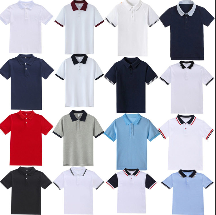 儿童夏季短袖t恤男女童Polo衫中童大童小学生幼儿园班服薄款夏天